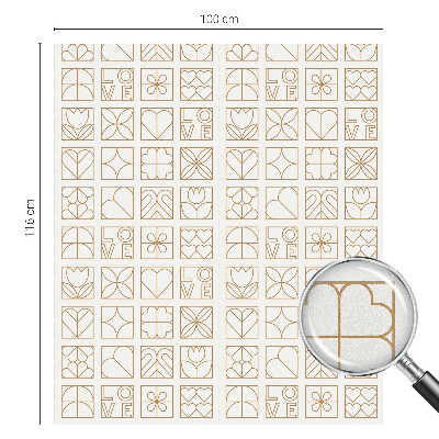 Film adhésif pour vitrage dépoli vitrail Amour géométrique