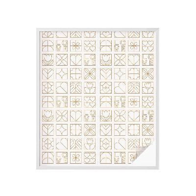 Film adhésif pour vitrage dépoli vitrail Amour géométrique