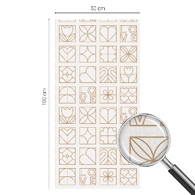 Film adhésif pour vitrage dépoli vitrail Amour géométrique