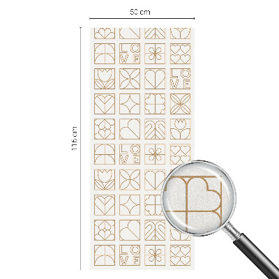 Film adhésif pour vitrage dépoli vitrail Amour géométrique