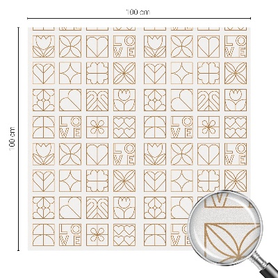 Film adhésif pour vitrage dépoli vitrail Amour géométrique