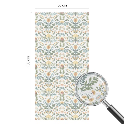 Sticker fenêtre vitrail adhésif symétrie florale