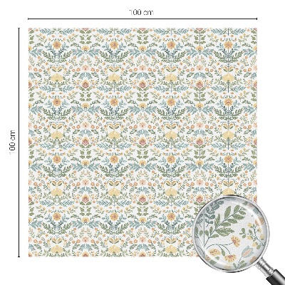 Sticker fenêtre vitrail adhésif symétrie florale