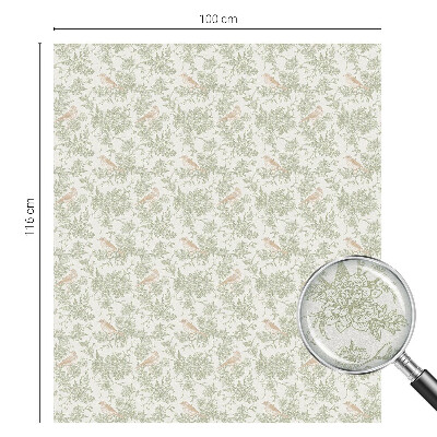 Film adhésif pour vitrage dépoli vitrail oiseaux plantes