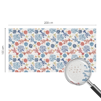 Sticker fenêtre vitrail adhésif écrevisses coraux