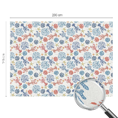 Sticker fenêtre vitrail adhésif écrevisses coraux