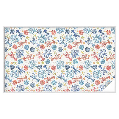 Sticker fenêtre vitrail adhésif écrevisses coraux