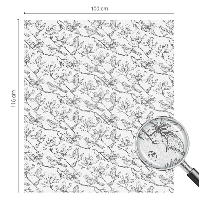 Film solaire fenêtre décoratif aspect vitrail Oiseaux et fleurs