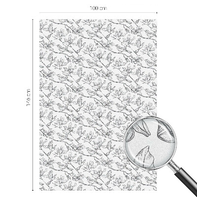 Film solaire fenêtre décoratif aspect vitrail Oiseaux et fleurs