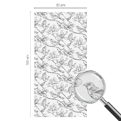 Film solaire fenêtre décoratif aspect vitrail Oiseaux et fleurs