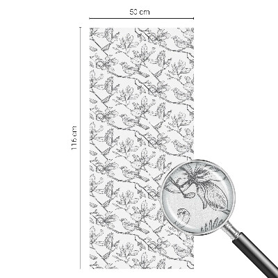 Film solaire fenêtre décoratif aspect vitrail Oiseaux et fleurs