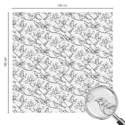 Film solaire fenêtre décoratif aspect vitrail Oiseaux et fleurs