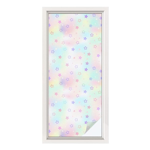 Sticker fenêtre vitrail adhésif Motifs arc-en-ciel