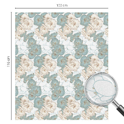 Sticker fenêtre vitrail adhésif Fleurs délicates