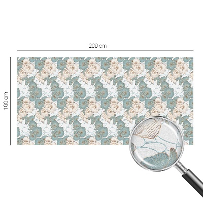 Sticker fenêtre vitrail adhésif Fleurs délicates