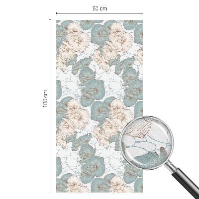 Sticker fenêtre vitrail adhésif Fleurs délicates