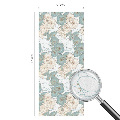 Sticker fenêtre vitrail adhésif Fleurs délicates