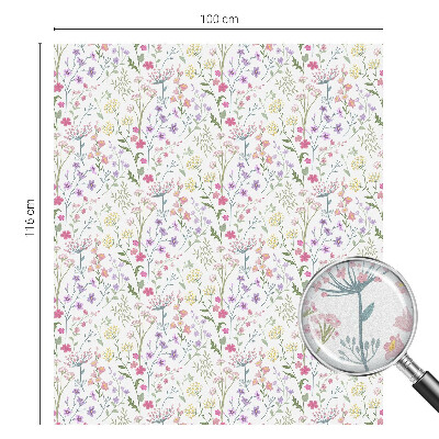 Film adhésif pour vitrage dépoli vitrail prairie fleurie