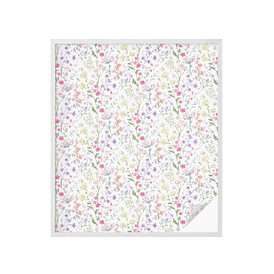 Film adhésif pour vitrage dépoli vitrail prairie fleurie