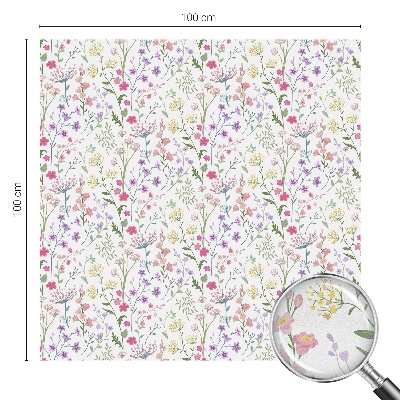 Film adhésif pour vitrage dépoli vitrail prairie fleurie