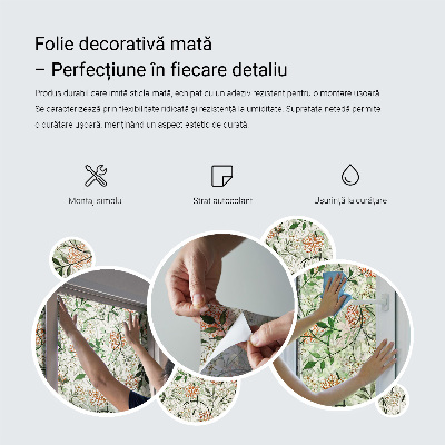 Film adhésif pour vitrage dépoli vitrail fleurs d'hibiscus