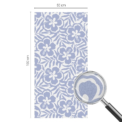 Film adhésif pour vitrage dépoli vitrail fleurs d'hibiscus