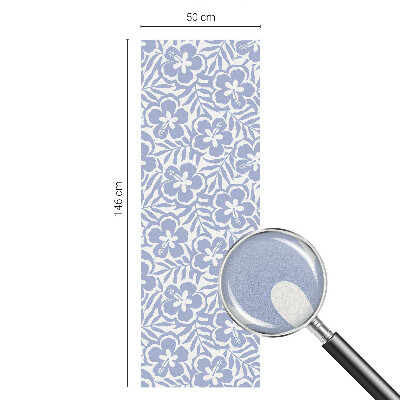 Film adhésif pour vitrage dépoli vitrail fleurs d'hibiscus