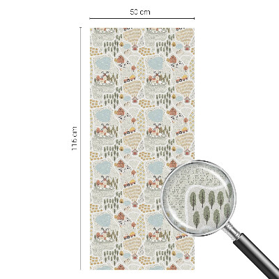 Film solaire fenêtre décoratif aspect vitrail Un village idyllique