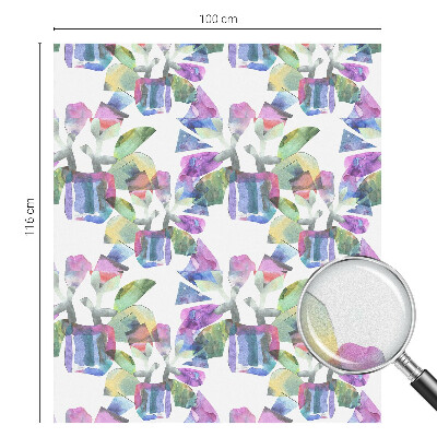 Film adhésif pour vitrage dépoli vitrail abstraction colorée