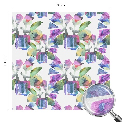 Film adhésif pour vitrage dépoli vitrail abstraction colorée