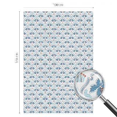 Sticker fenêtre vitrail adhésif palmiers bleus