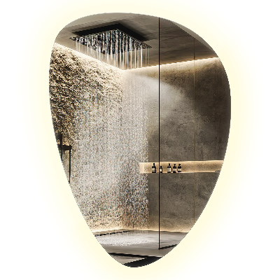 Miroir asymétrique œuf suspendu LED lumineaux