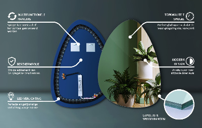 Miroir asymétrique œuf suspendu LED lumineaux