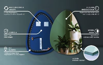 Miroir asymétrique œuf suspendu LED lumineaux