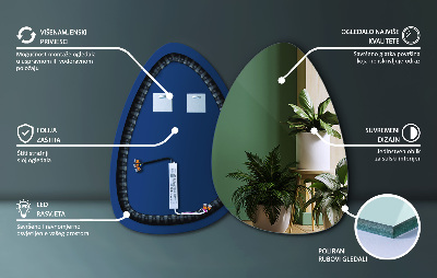 Miroir asymétrique œuf suspendu LED lumineaux