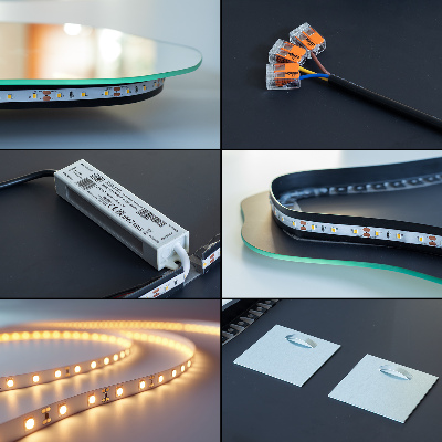 Miroir asymétrique œuf suspendu LED lumineaux