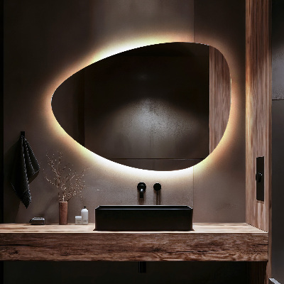 Miroir asymétrique œuf suspendu LED lumineaux