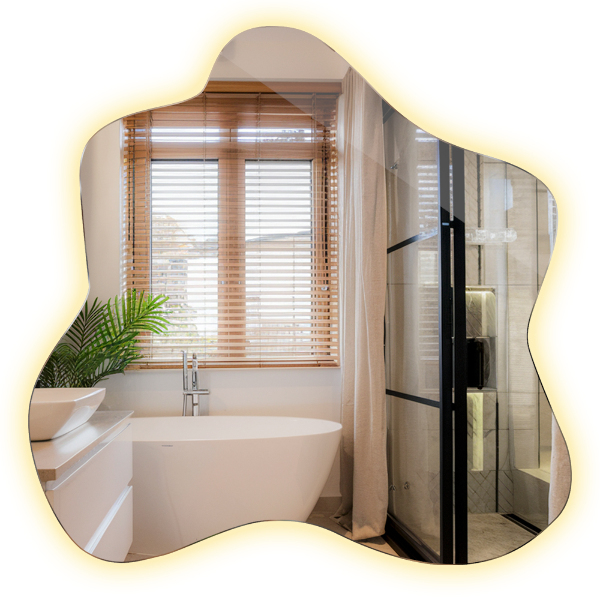 Miroir en forme de tache éclairé par LED