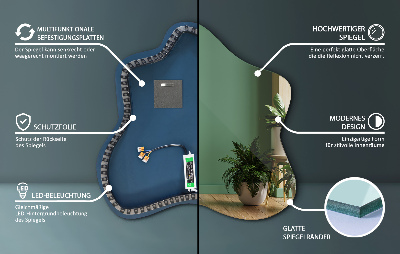 Miroir en forme de tache éclairé par LED