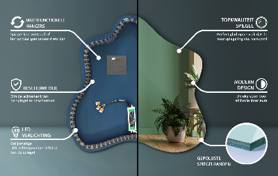 Miroir en forme de tache éclairé par LED