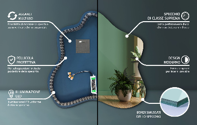 Miroir en forme de tache éclairé par LED