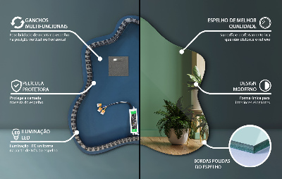 Miroir en forme de tache éclairé par LED