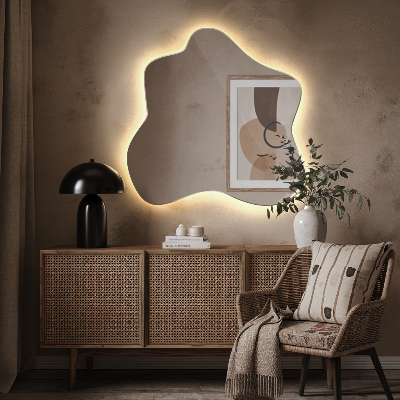 Miroir en forme de tache éclairé par LED