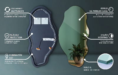 Miroir asymétrique à Led sans cadre