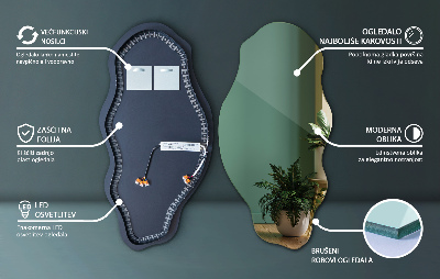 Miroir asymétrique à Led sans cadre