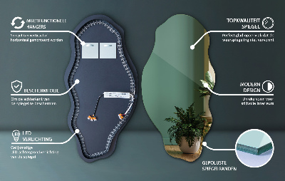 Miroir asymétrique à Led sans cadre