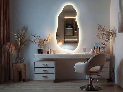 Miroir de forme irrégulière Miroir de forme irrégulière moderne avec rétro-éclairage LED