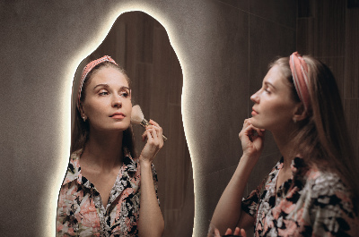 Miroir de forme irrégulière moderne avec rétro-éclairage LED