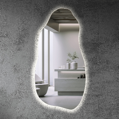 Miroir de forme irrégulière moderne avec rétro-éclairage LED