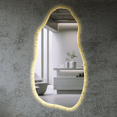 Miroir de forme irrégulière moderne avec rétro-éclairage LED
